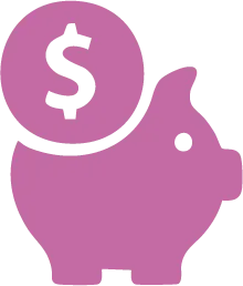 Ícone rosa de cofrinho de porco