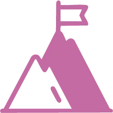 Ícone rosa de montanha, representando reconhecimento