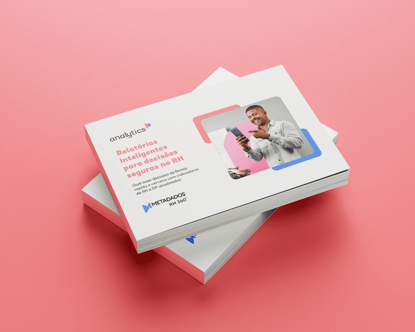 Capa de um material impresso da Metadados com a marca Analytics