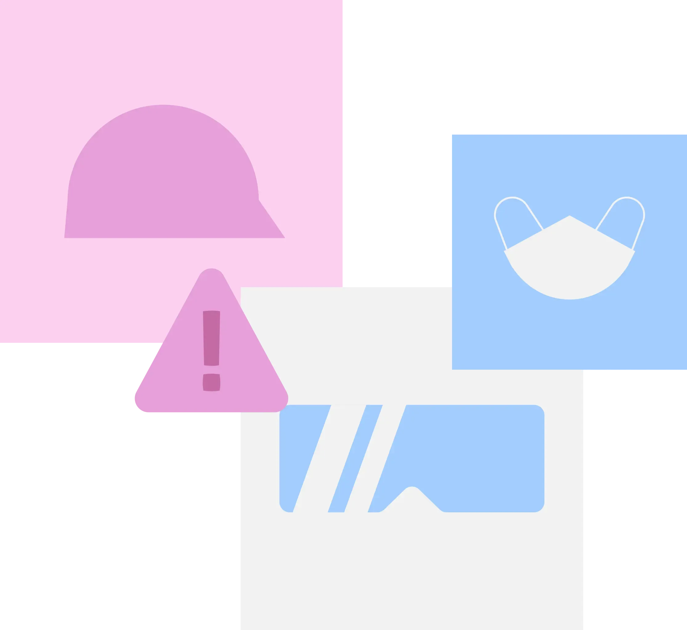 Segurança do Trabalho: Ilustração de epis, como capacete e máscara