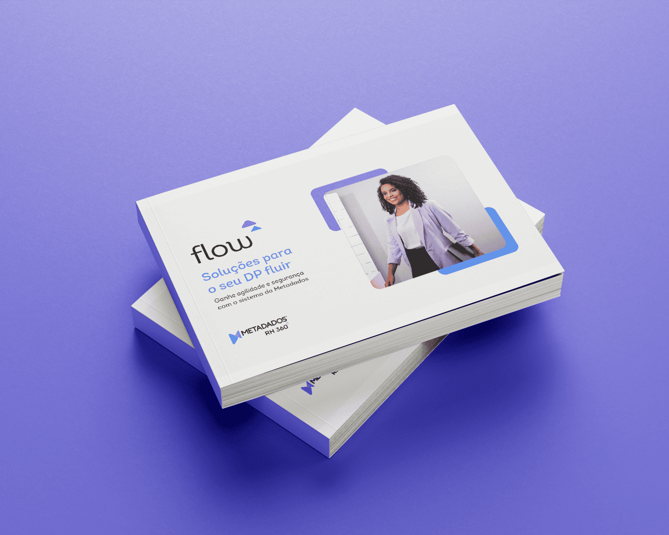 Capa de um material impresso da Metadados com a marca Flow
