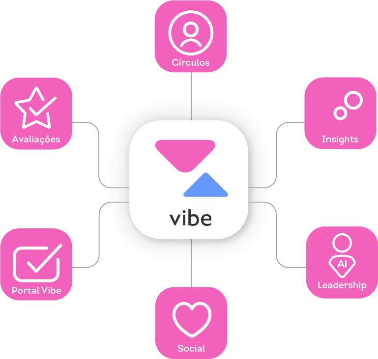 Mandala de funcionalidades do produto Vibe da Metadados