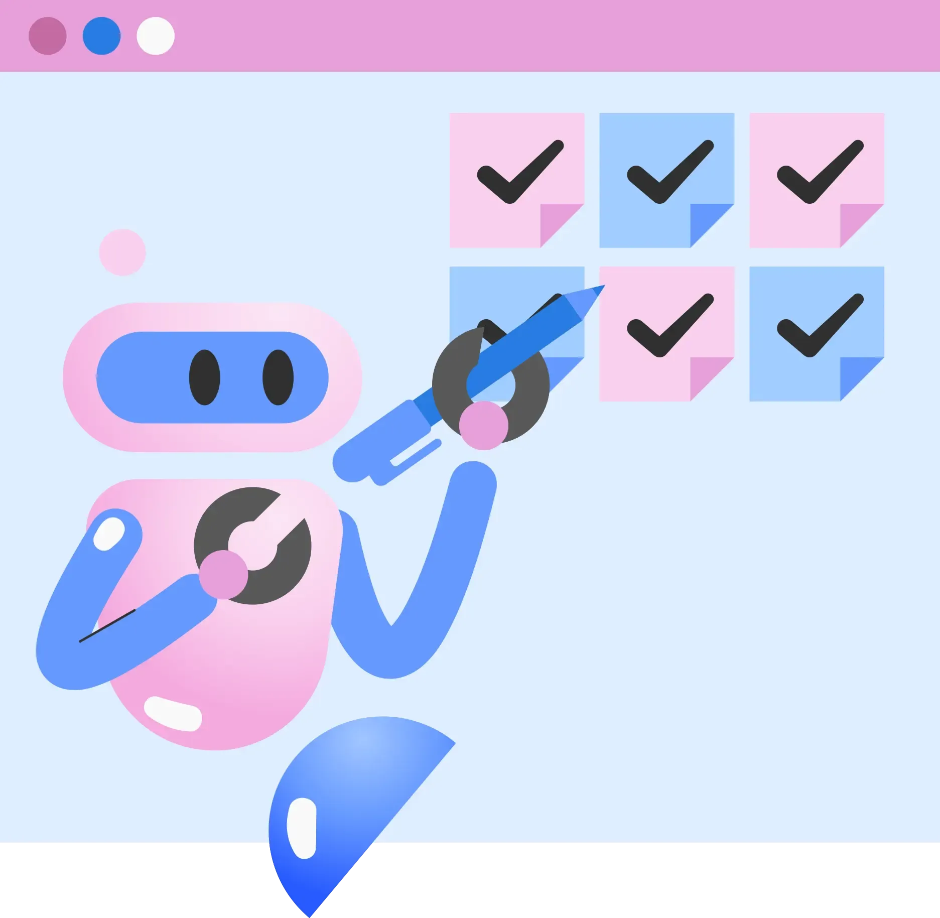 Análise da Folha de Pagamento: ilustração de robô dando check em documentos