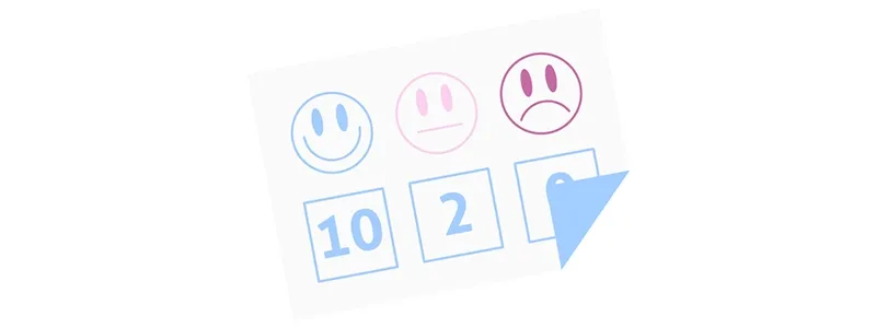 Carta de demissão: ilustração de avaliação com rostos felizes e tristes