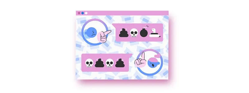 Carta de avaliação: ilustração de pessoas discutindo com xingamentos