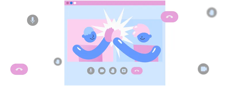 ilustração de dois bonecos fazendo high five