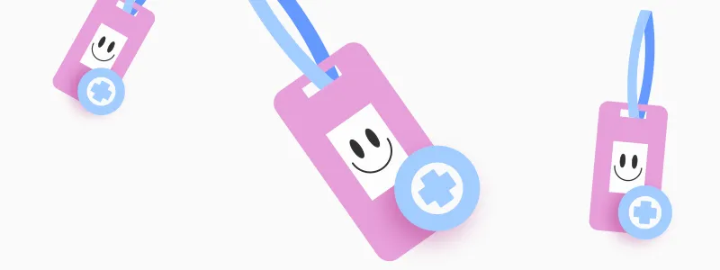 Ergonomia no trabalho: ilustração de crachás felizes