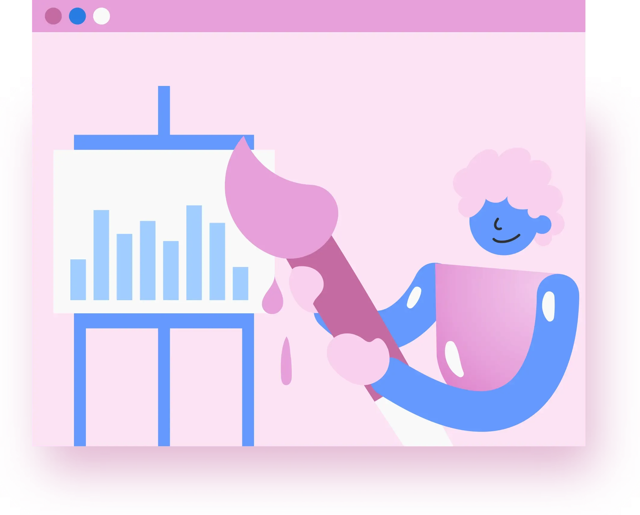 Design Organizacional: ilustração de pessoa pintando um quadro