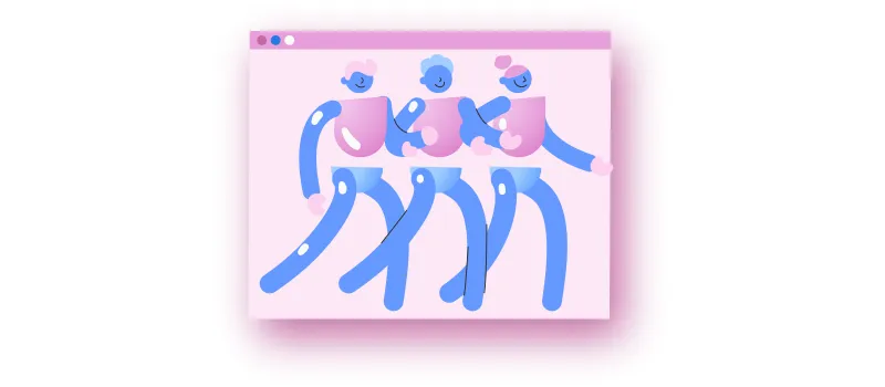 Dinâmica de Grupo: ilustração de pessoas andando de mãos dadas