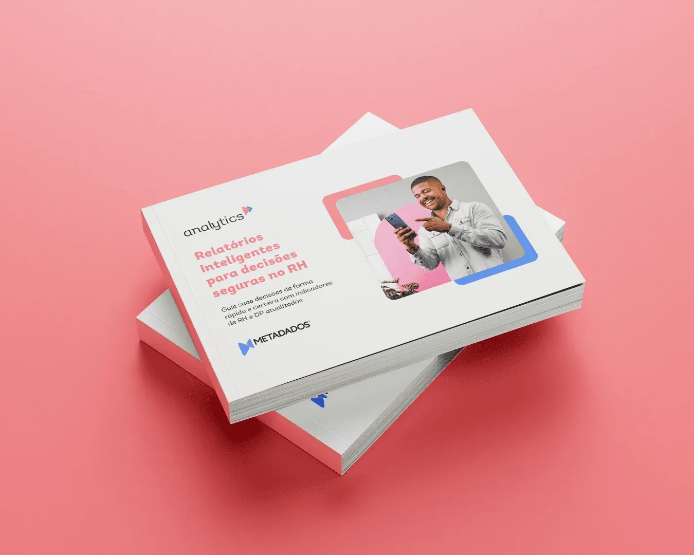 Capa de um material impresso da Metadados com a marca Analytics