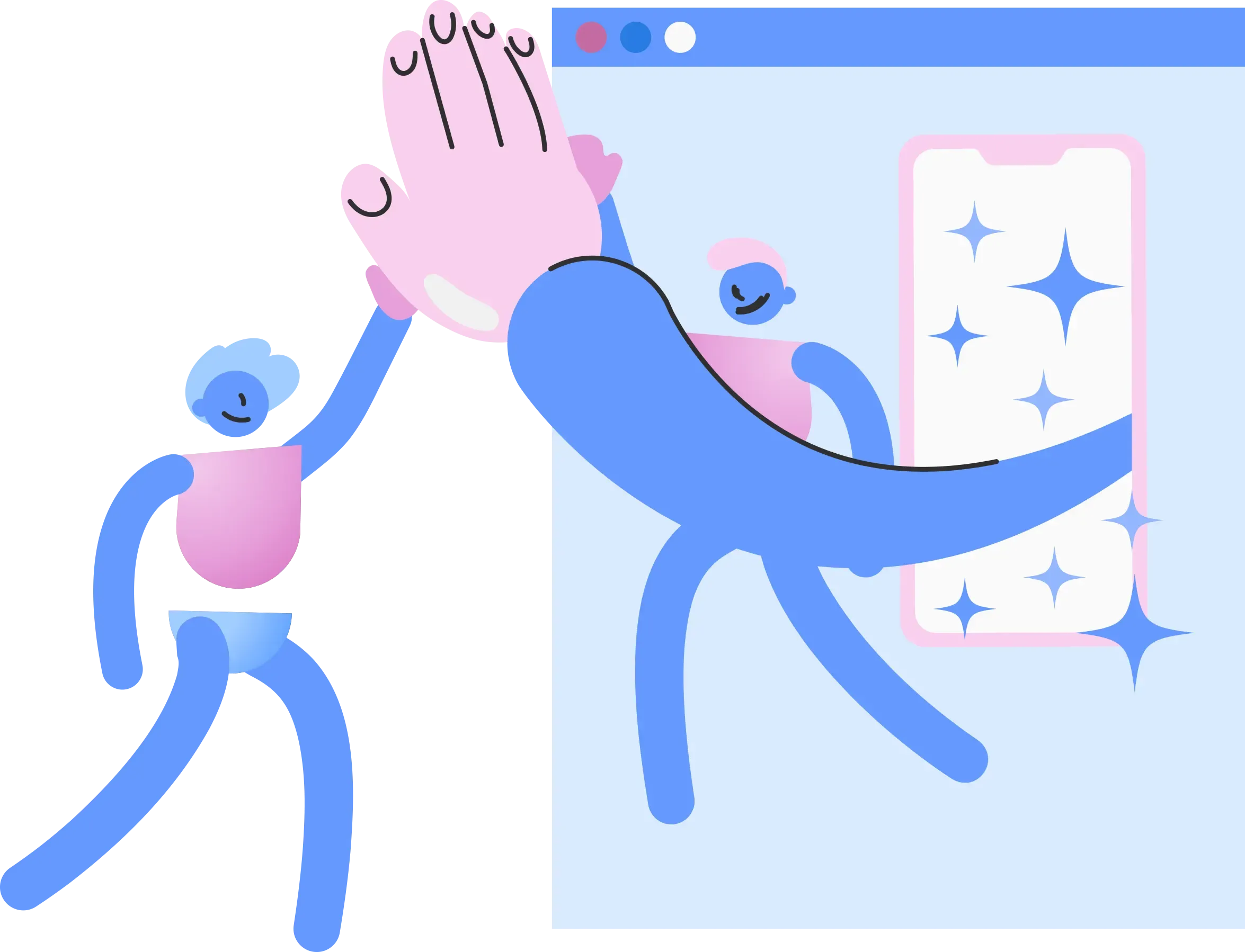 Employee Advocacy: ilustração de pessoas fazendo high five