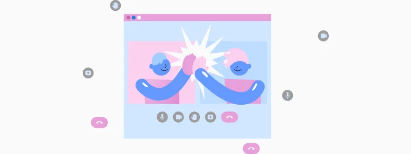 Escuta ativa: ilustração de duas pessoas conversando em vídeo