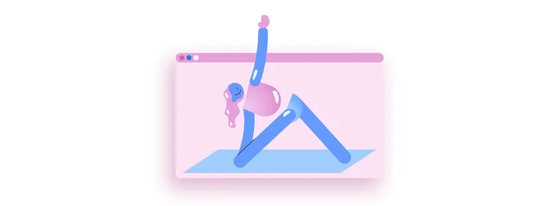 Estresse no trabalho: ilustração de pessoa fazendo yoga