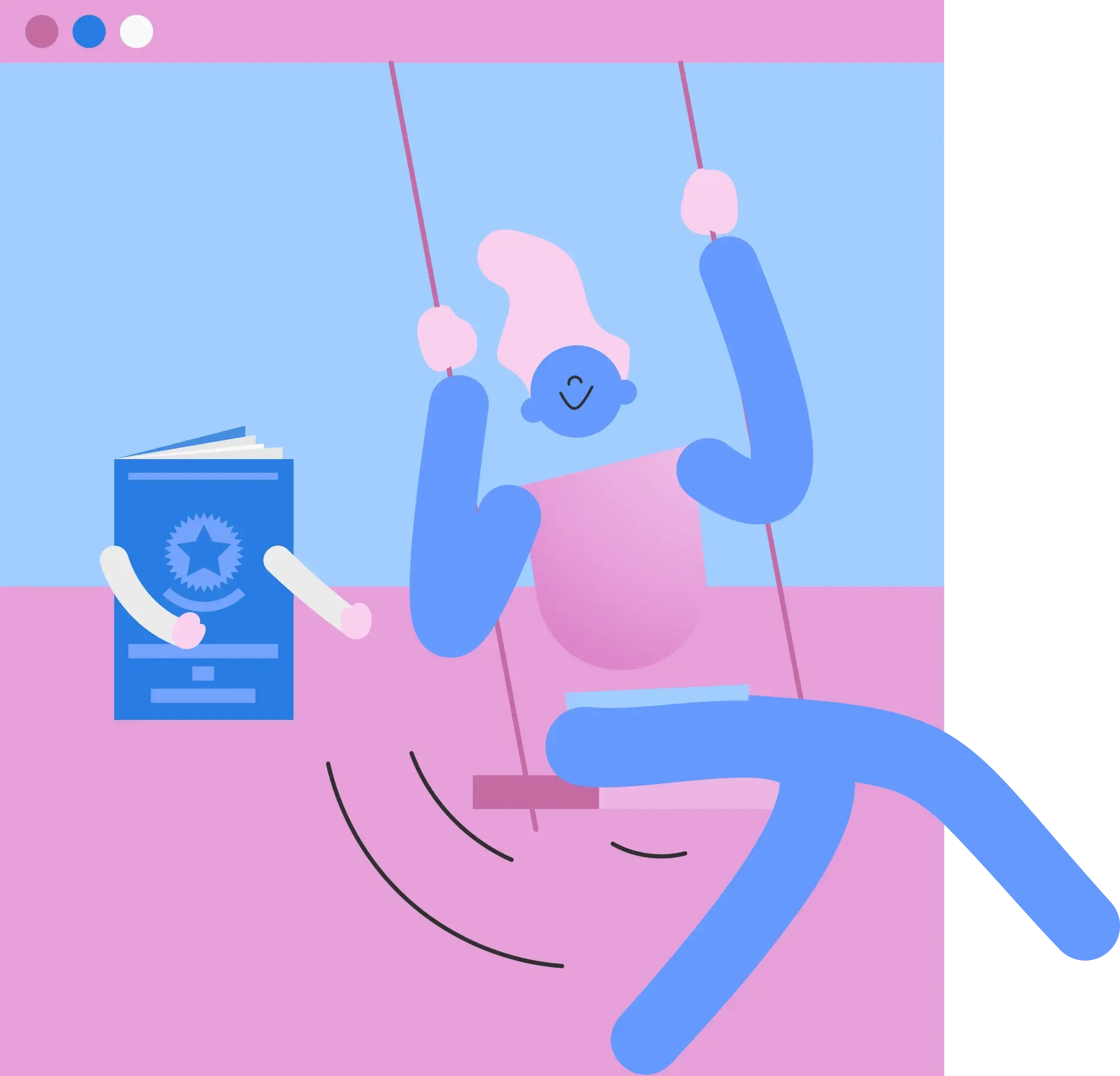 FGTS Atrasado: imagem de CLT empurrando pessoa num balanço