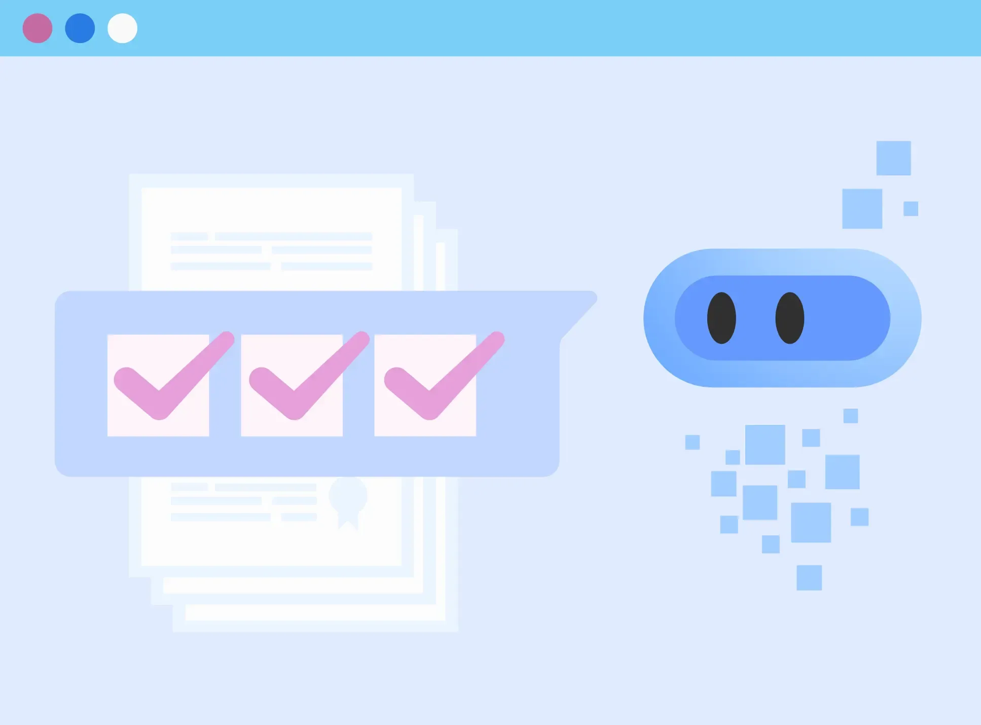 Ficha de Registro de Empregado: ilustração de robô fazendo checklist