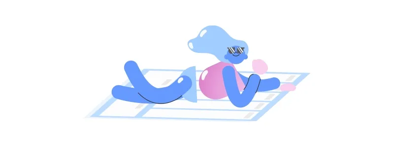 Gestão de tempo no trabalho: ilustração de pessoa relaxando