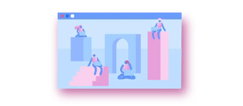 Hard Skills: ilustração de pessoas trabalhando em diferentes locais.