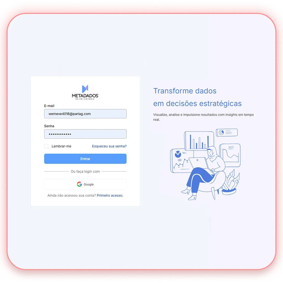 Imagem de acesso ao produto Analytics, da Metadados