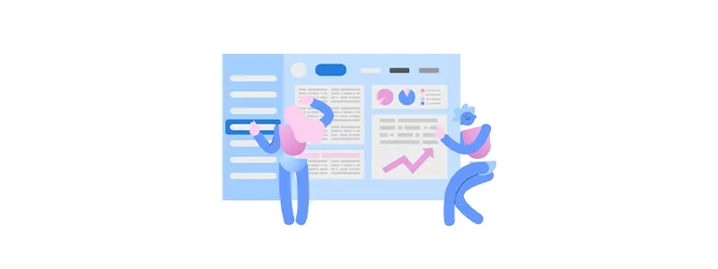 ISO 9001: ilustração de pessoas analisando dados