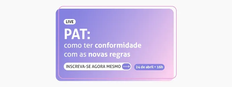 Vídeo de live de como ter conformidade com as novas regras do PAT