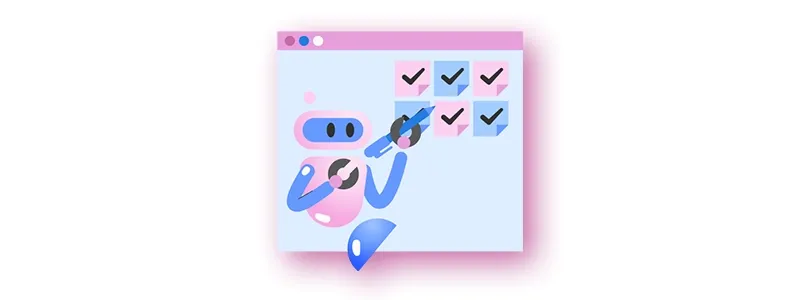 Metodologias de desenvolvimento: robô conferindo checklist