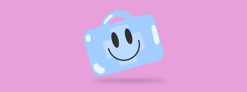 NR-11: ilustração de kit de primeiros socorros sorrindo