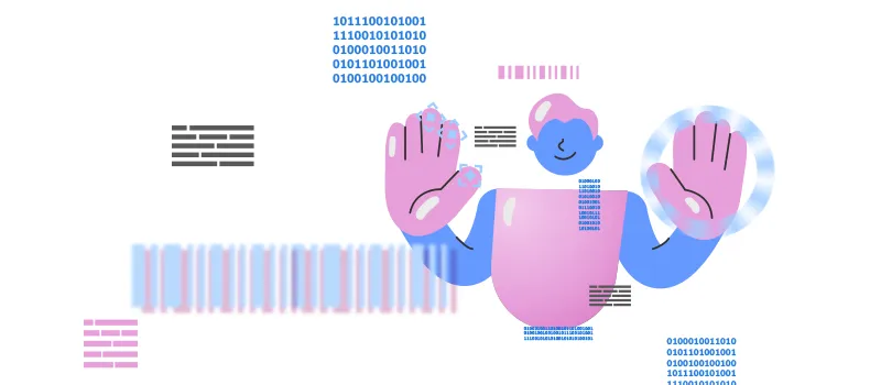 People Analytics: ilustração de pessoa visualizando números e códigos de barras