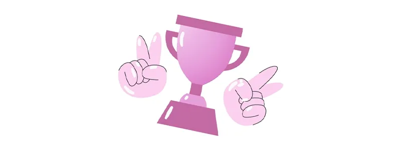 Promoção de Cargo: ilustração de troféu comemorando