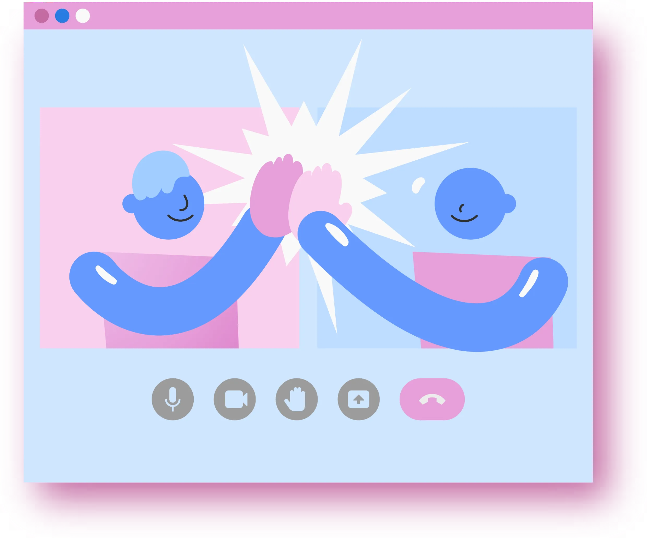 Comunicação assertiva: ilustração de duas pessoas tocando as mãos,felizes