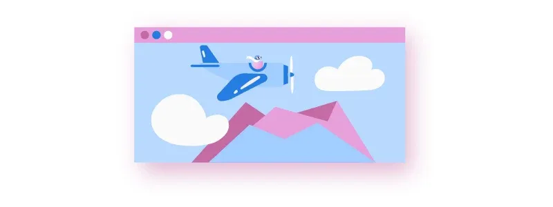 Sistema em Nuvem: ilustração de avião voando sobre as nuvens